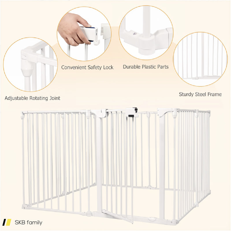 Adjustable Panel Baby Safe Metal Gate Play Yard 240615-230891