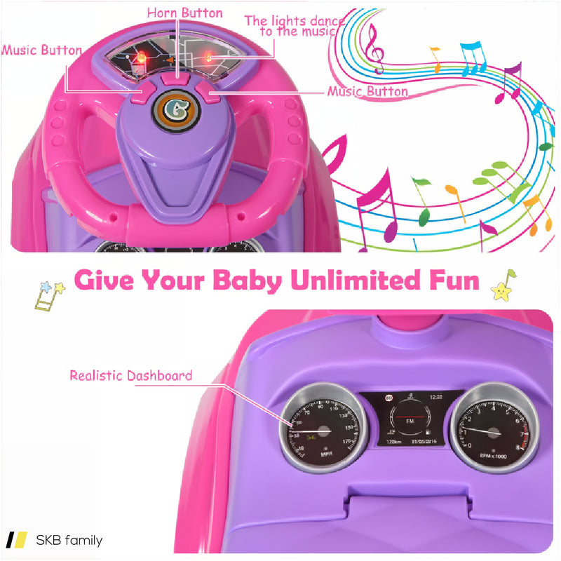 3 In 1 Ride On Push Car Toddler Stroller Sliding Car With Music 240615-230892