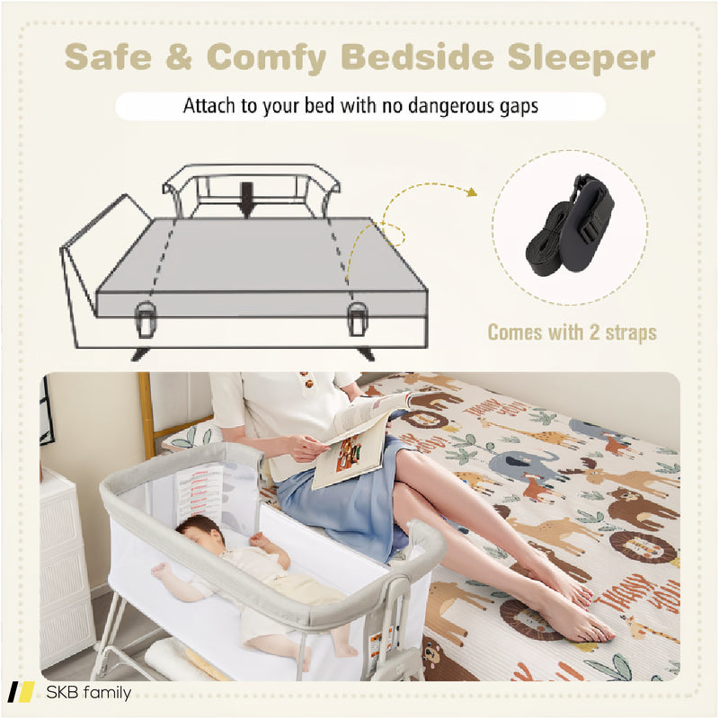 Portable Bedside Sleeper For Baby With 7 Adjustable Heights 240615-230894