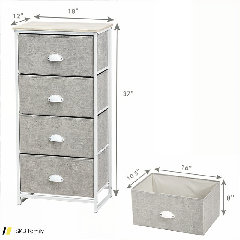 Dresser Storage Tower With Fabric Drawers And Sturdy Steel Frame 240615-230900