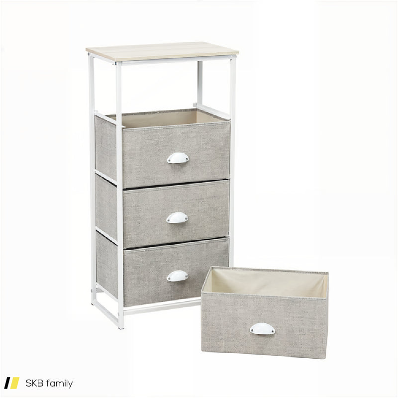 Dresser Storage Tower With Fabric Drawers And Sturdy Steel Frame 240615-230900