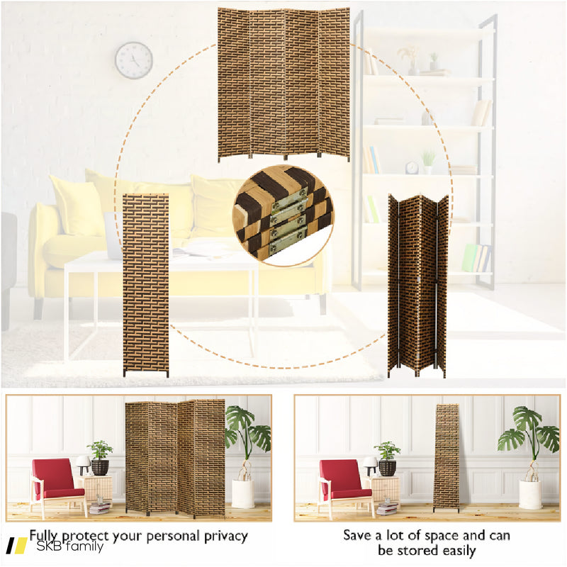 4 Panel Folding Privacy Partition Room Divider With Rustproof Hinge 240615-230901