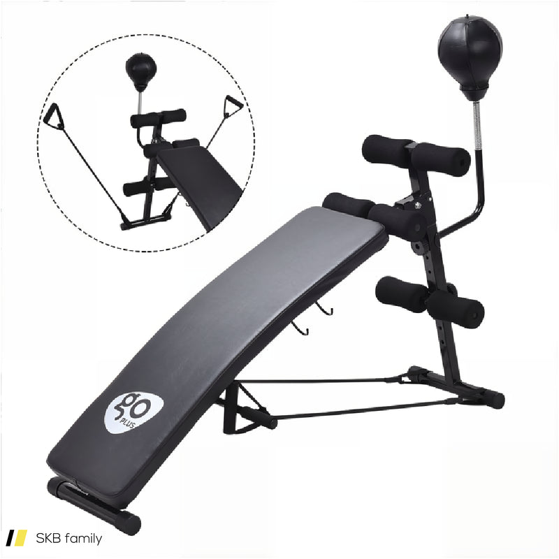 Adjustable Incline Curved Workout Fitness Sit Up Bench 240615-230922