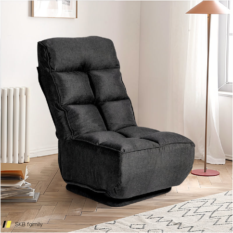 360-Degree Swivel Folding Floor Chair With 6 Adjustable Positions 240615-230923