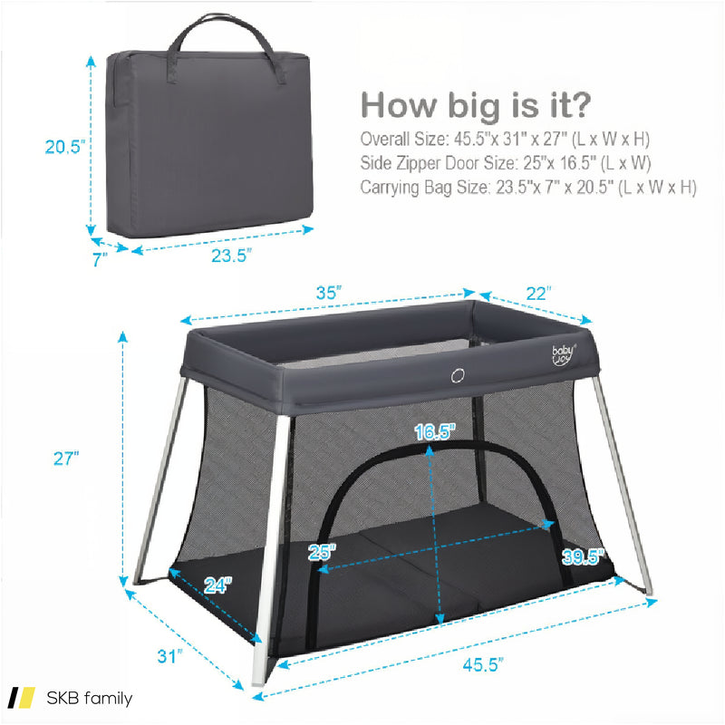 Lightweight Foldable Baby Playpen With Carrying Bag 240615-230924