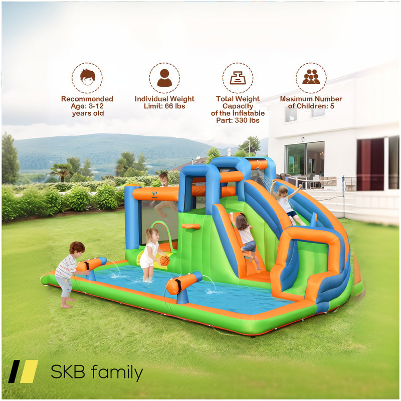 Inflatable Water Slide With Dual Climbing Walls And Blower Excluded 240615-230926