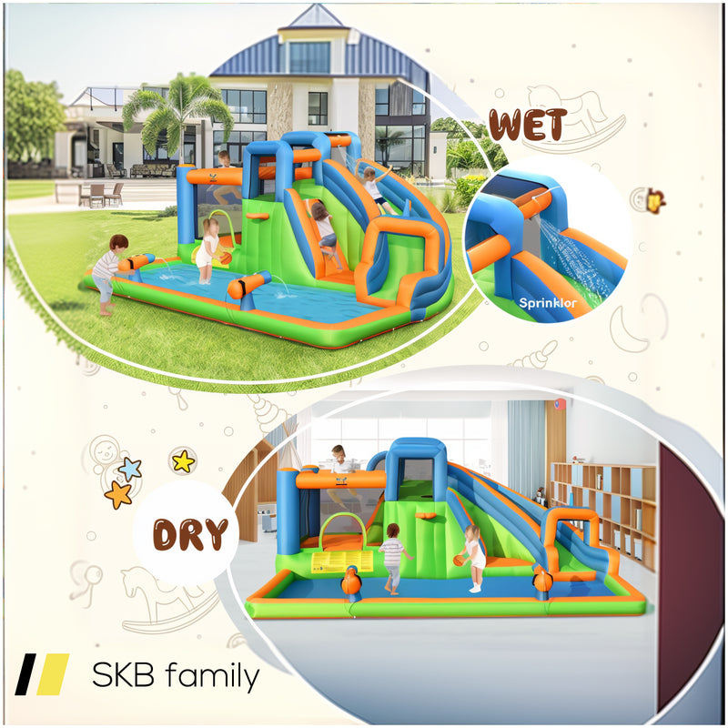 Inflatable Water Slide With Dual Climbing Walls And Blower Excluded 240615-230926