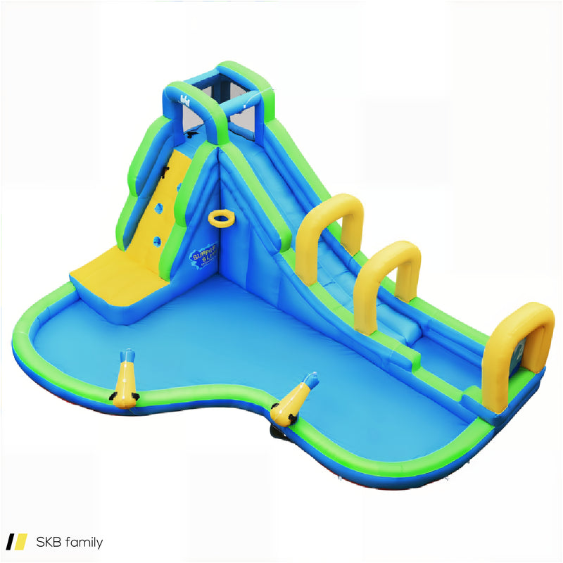 Inflatable Water Slide Kids Bounce House With Water Cannons And Hose Without Blower 240615-230929