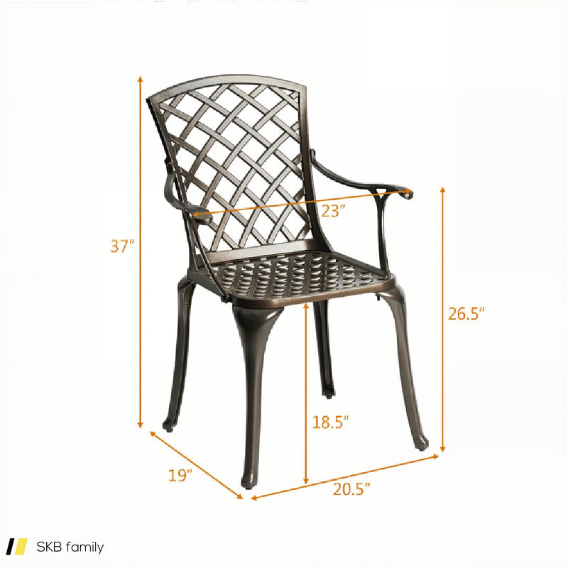 Outdoor Aluminum Dining Set Of 2 Patio Bistro Chairs 240615-230931