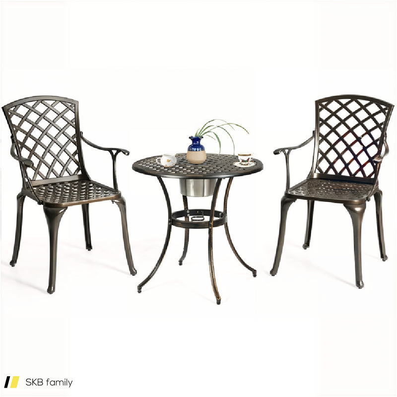 Outdoor Aluminum Dining Set Of 2 Patio Bistro Chairs 240615-230931