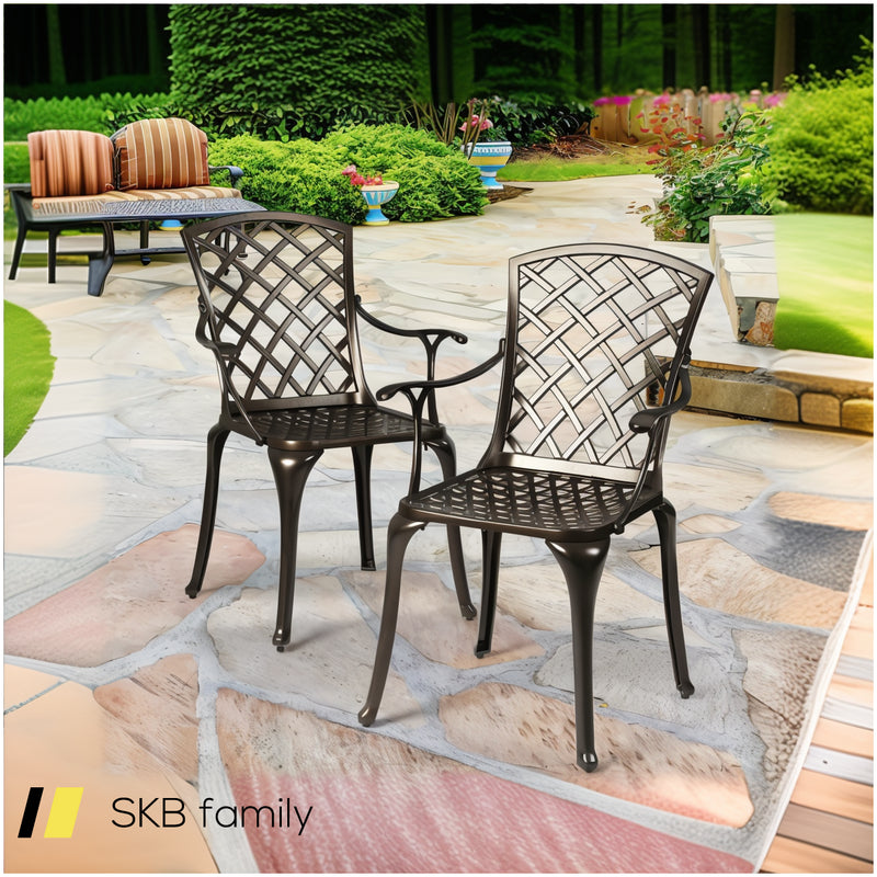 Outdoor Aluminum Dining Set Of 2 Patio Bistro Chairs 240615-230931