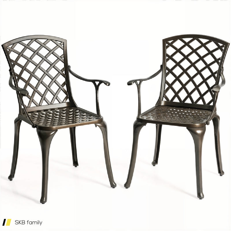 Outdoor Aluminum Dining Set Of 2 Patio Bistro Chairs 240615-230931