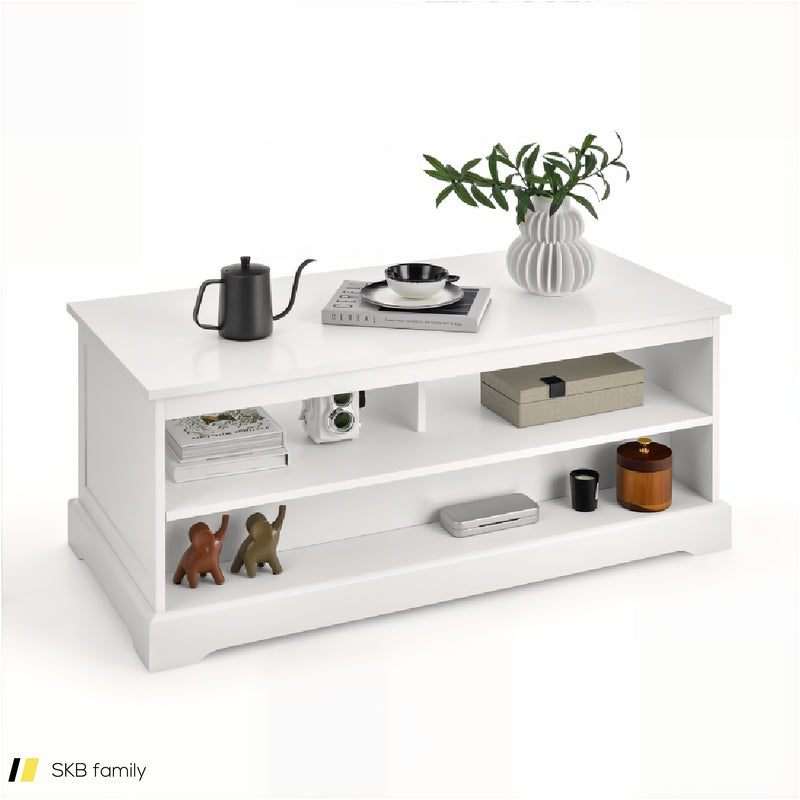 Modern Coffee Table With Drawers And Open Cubies 240615-230934