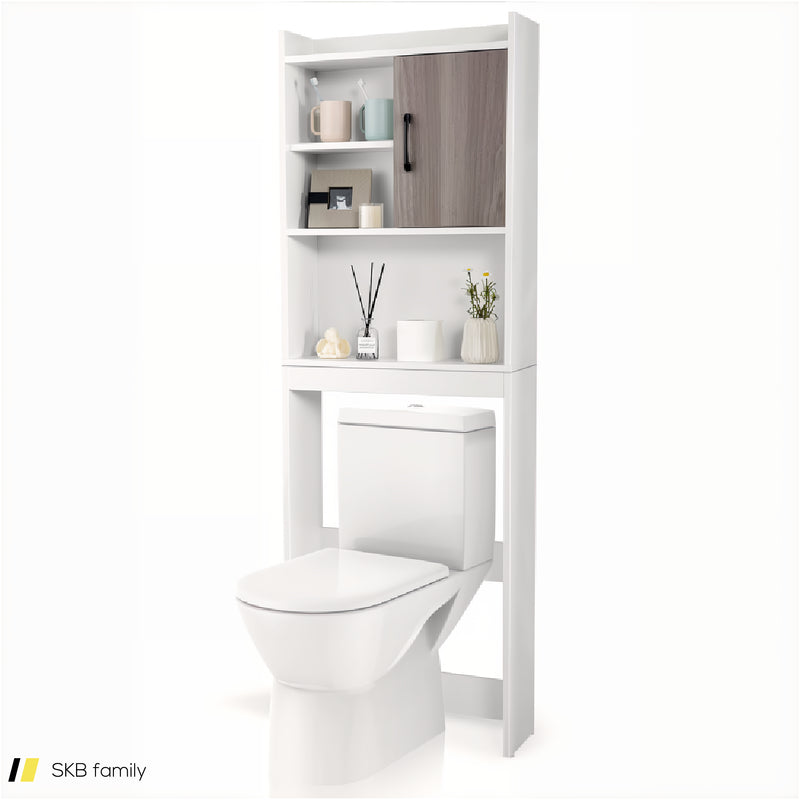 4-Tier Space-Saving Toilet Sorage Cabinet With Open Shelves 240615-230935