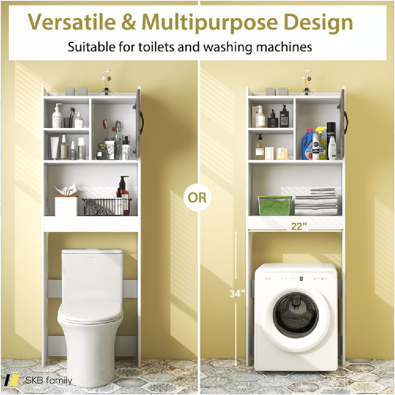 4-Tier Space-Saving Toilet Sorage Cabinet With Open Shelves 240615-230935