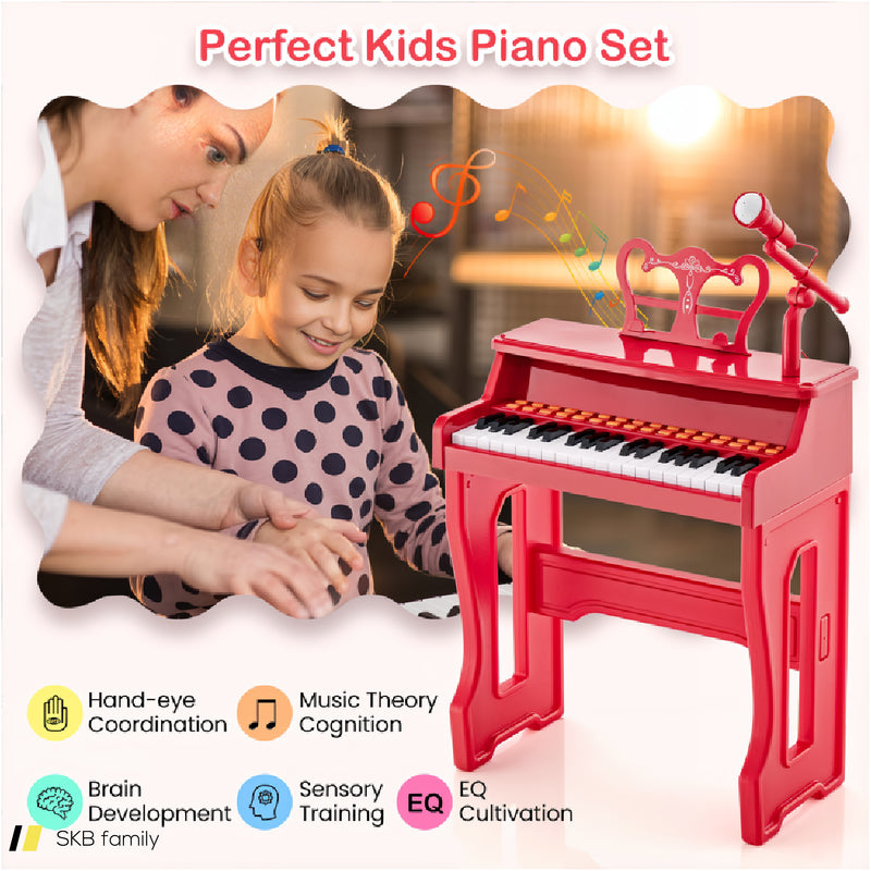 37 Keys Music Piano With Microphone Kids Piano Keyboard With Detachable Music Stand 240615-230942