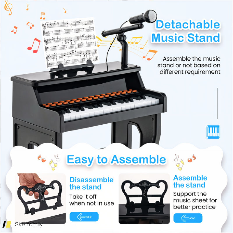 37 Keys Music Piano With Microphone Kids Piano Keyboard With Detachable Music Stand 240615-230942