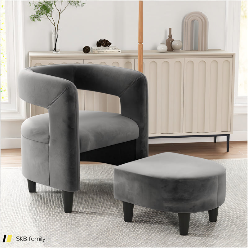 Comfy Accent Armchair With Footrest 240615-230943