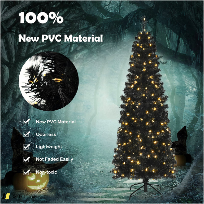 Pre-Lit Christmas Halloween Tree With Pvc Branch Tips And Warm White Lights 240615-230944