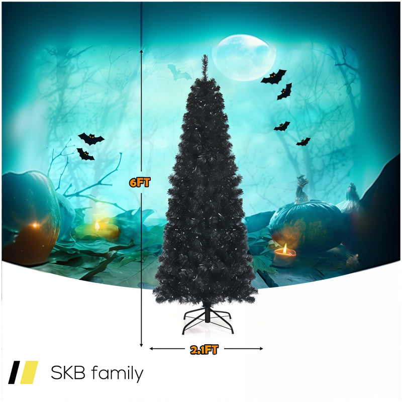 Pre-Lit Christmas Halloween Tree With Pvc Branch Tips And Warm White Lights 240615-230944