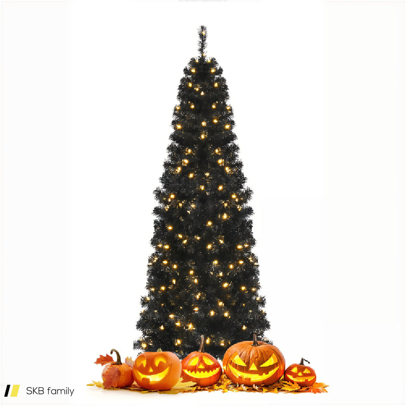 Pre-Lit Christmas Halloween Tree With Pvc Branch Tips And Warm White Lights 240615-230944