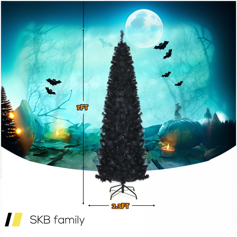 Pre-Lit Christmas Halloween Tree With Pvc Branch Tips And Warm White Lights 240615-230944