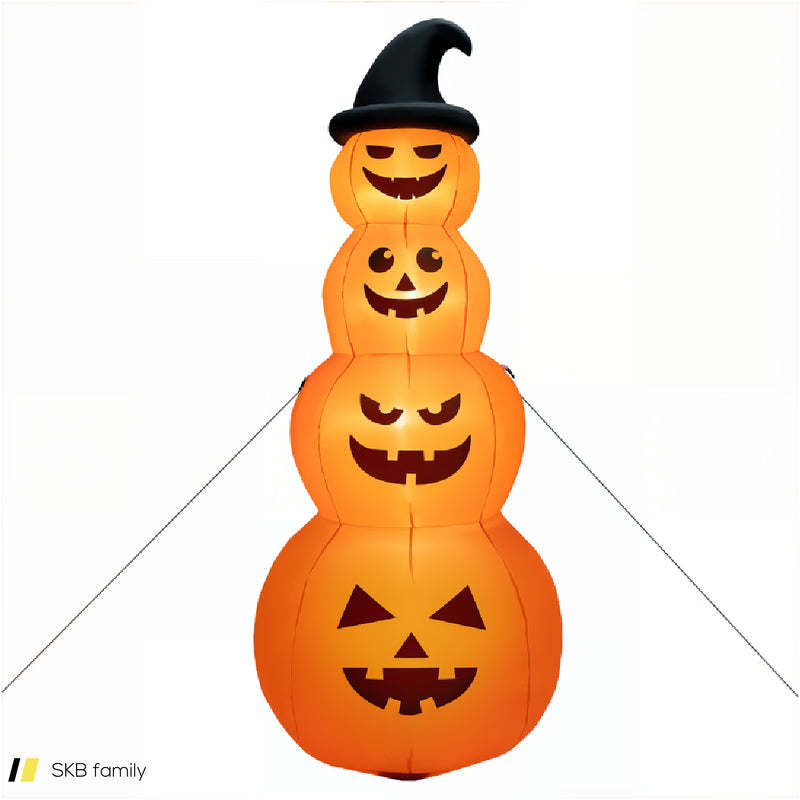 8 Feet Inflatable Halloween Pumpkins Stack With Built-In Led Lights 240615-230945