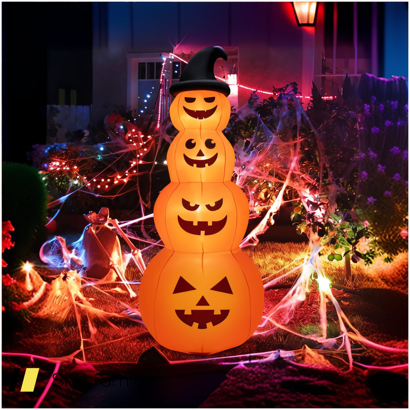 8 Feet Inflatable Halloween Pumpkins Stack With Built-In Led Lights 240615-230945