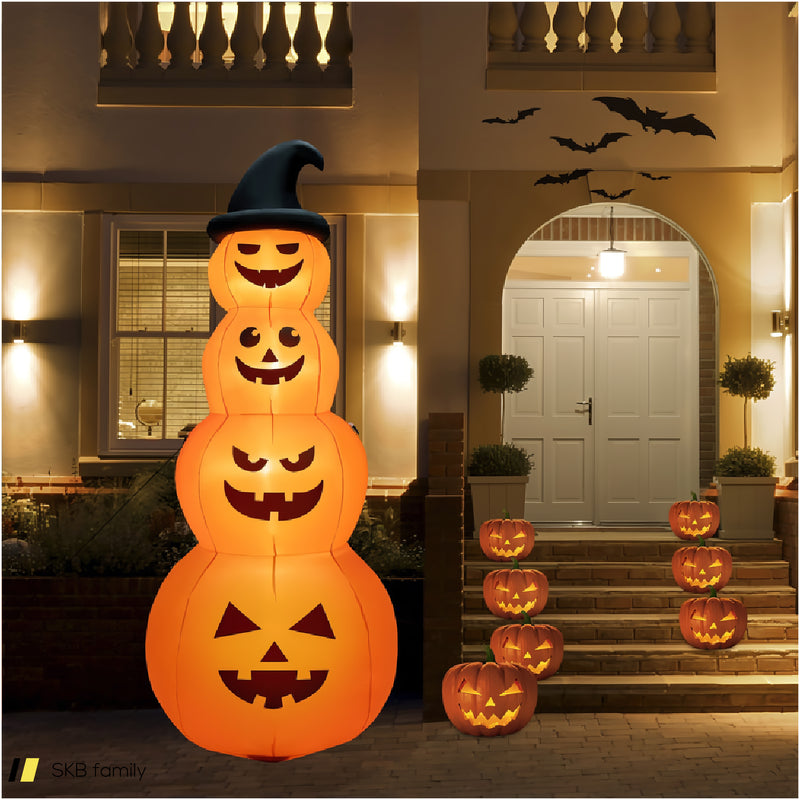 8 Feet Inflatable Halloween Pumpkins Stack With Built-In Led Lights 240615-230945